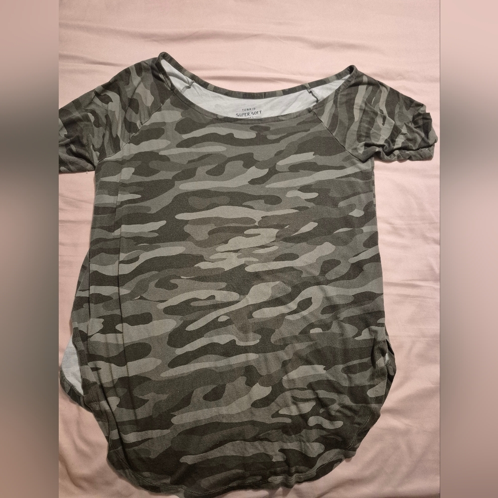 Cato Gray Camouflage Short Sleeve Tee